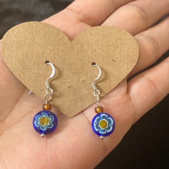 Millefiori Multicolor Flower Glass Beads set - Picture 3 of 13